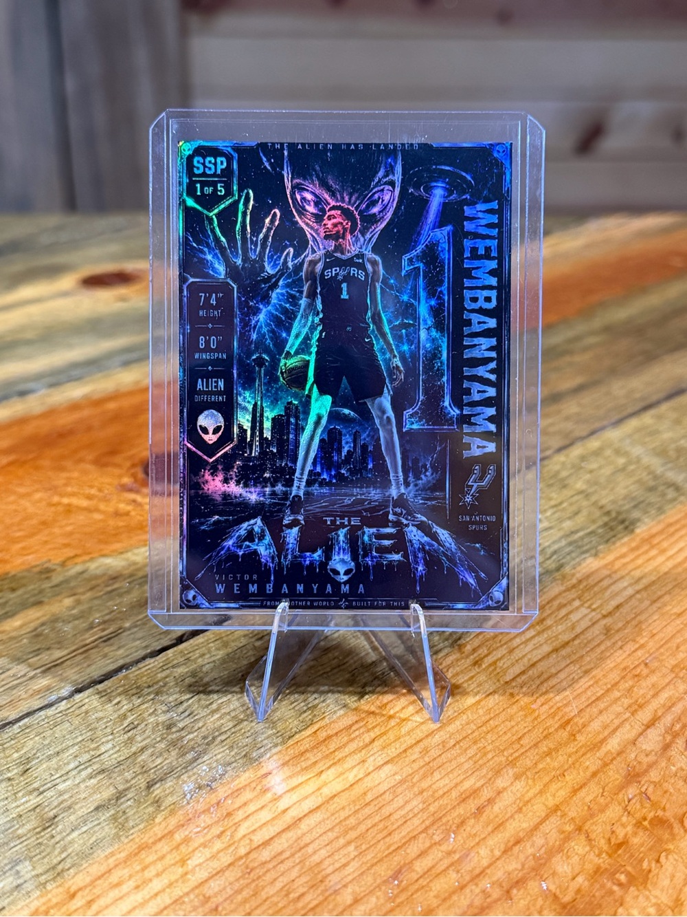 Victor Wembanyama San Antonio Spurs ‘The Alien’ SSP 1/5 Custom Basketball Card